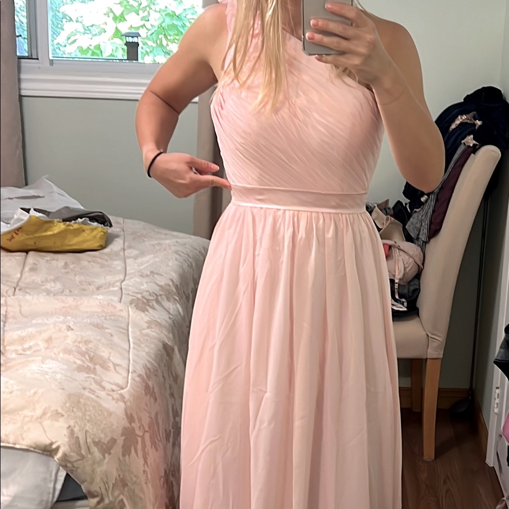 Size 2 brand new never worn bridesmaid or wedding guest dress. Blush pink.